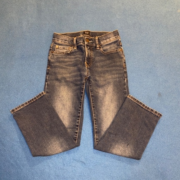 Gap denim boys size 7 regular stretch straight fake button - Picture 2 of 4